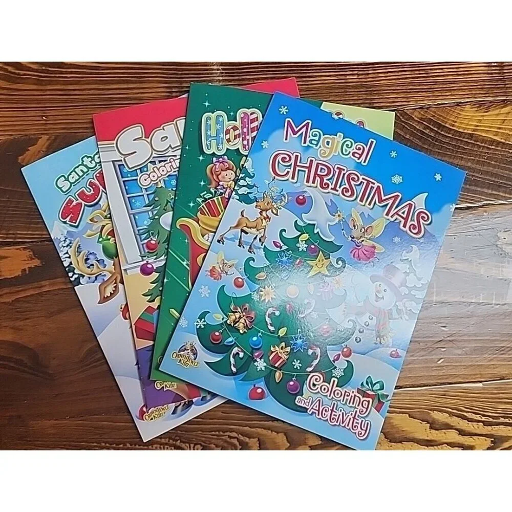 4 Christmas Coloring And Activity Books Great Stocking Stuffier Gift